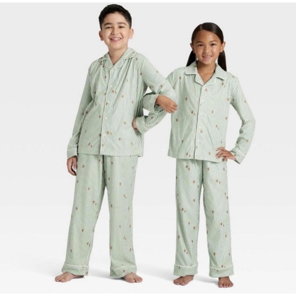 Kids' Gingerbread Striped Family Pajama Set - Wondershop™ Large (10/12) NWT